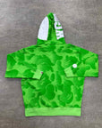 Bape Zip Up "INK CAMO SHARK" Green New Size L