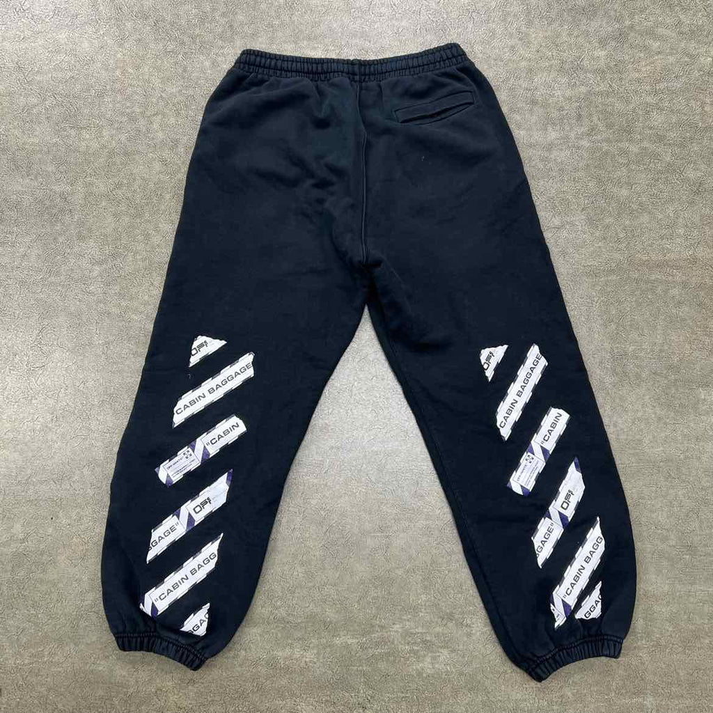 OFF-WHITE Sweatpants "CABIN BAGGAGE" Black Used Size 2XL