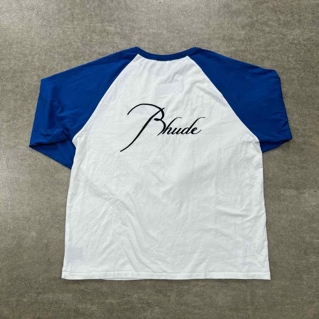 Rhude T-Shirt "SCRIPT" Blue Used Size XL