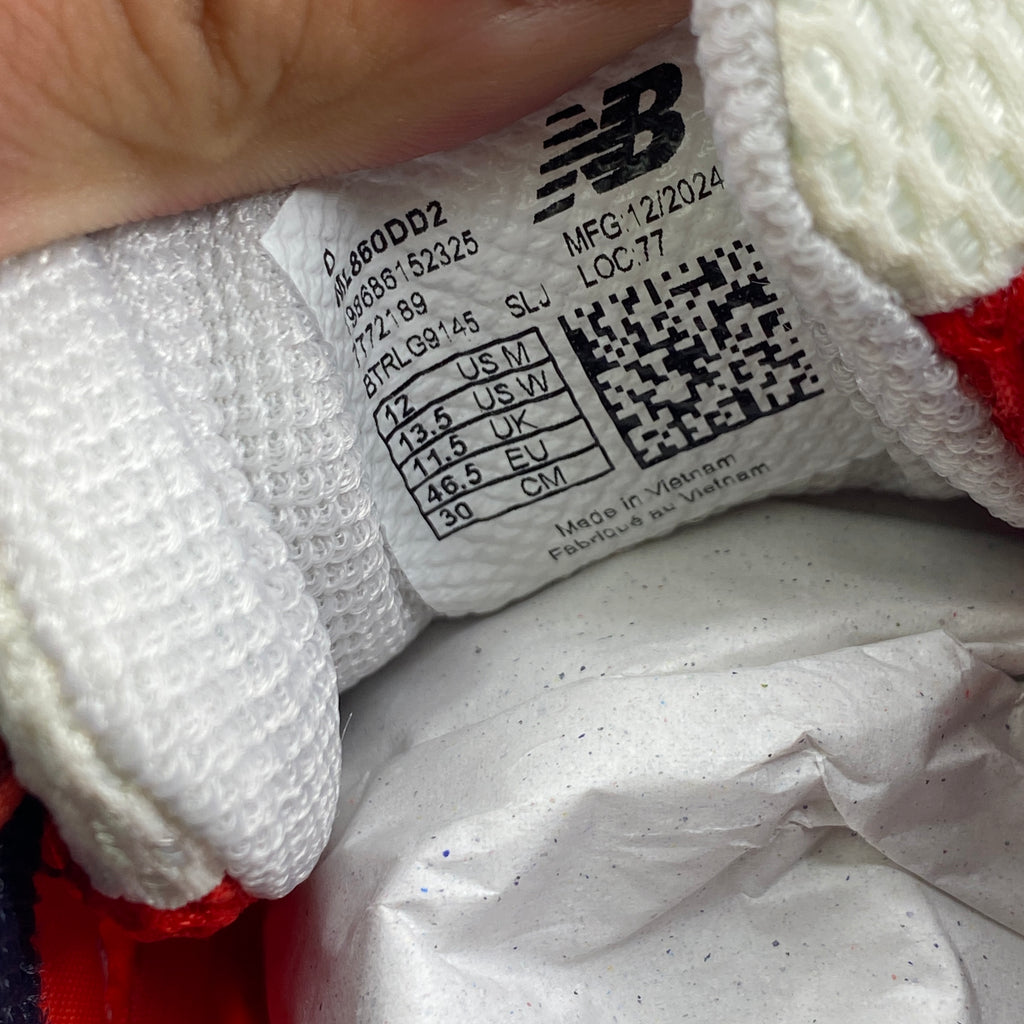 New Balance 860v2 "Ald Red Grey" 2024 New Size 12