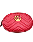 Gucci Belt Bag "MARMONT MATELASSE" New Red Size 38