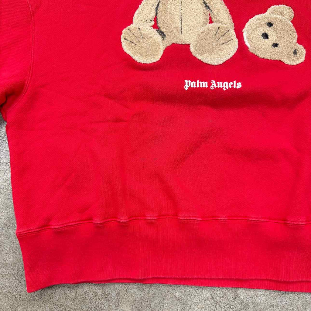 Palm Angels Crewneck Sweater "BEAR" Red Used Size XS