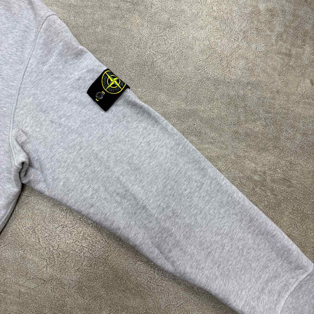 Stone Island Crewneck Sweater &quot;PATCH LOGO&quot; Grey Used Size 3XL