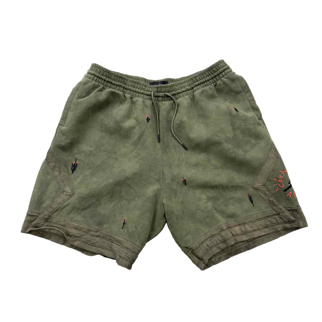 Travis Scott Shorts "JORDAN" Olive Used Size XL