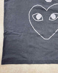 Comme Des Garcon Play T-Shirt "DOUBLE HEART" Black Used Size 2XL