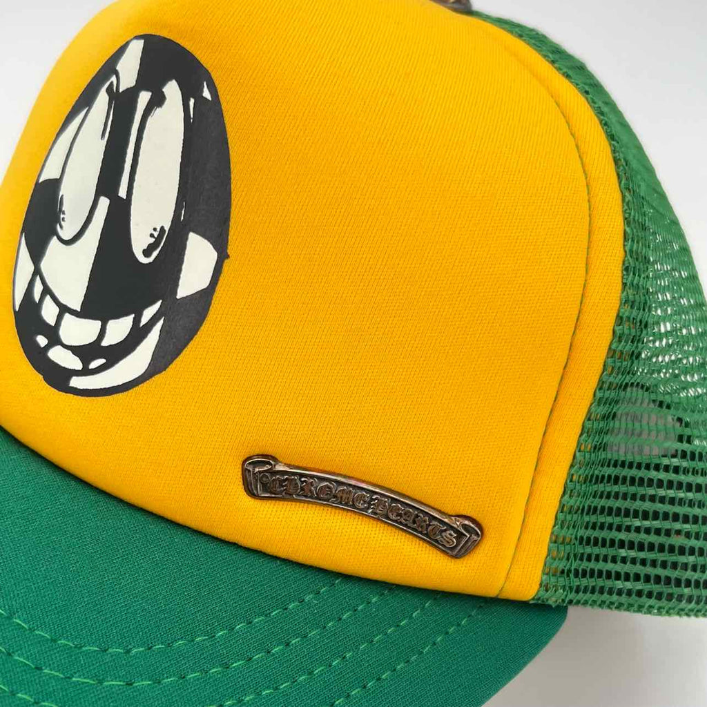 Chrome Hearts Trucker Hat "SMILEY" Used Yellow Size OS