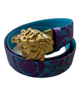 Versace Belt "FLORAL" New Blue Size 40