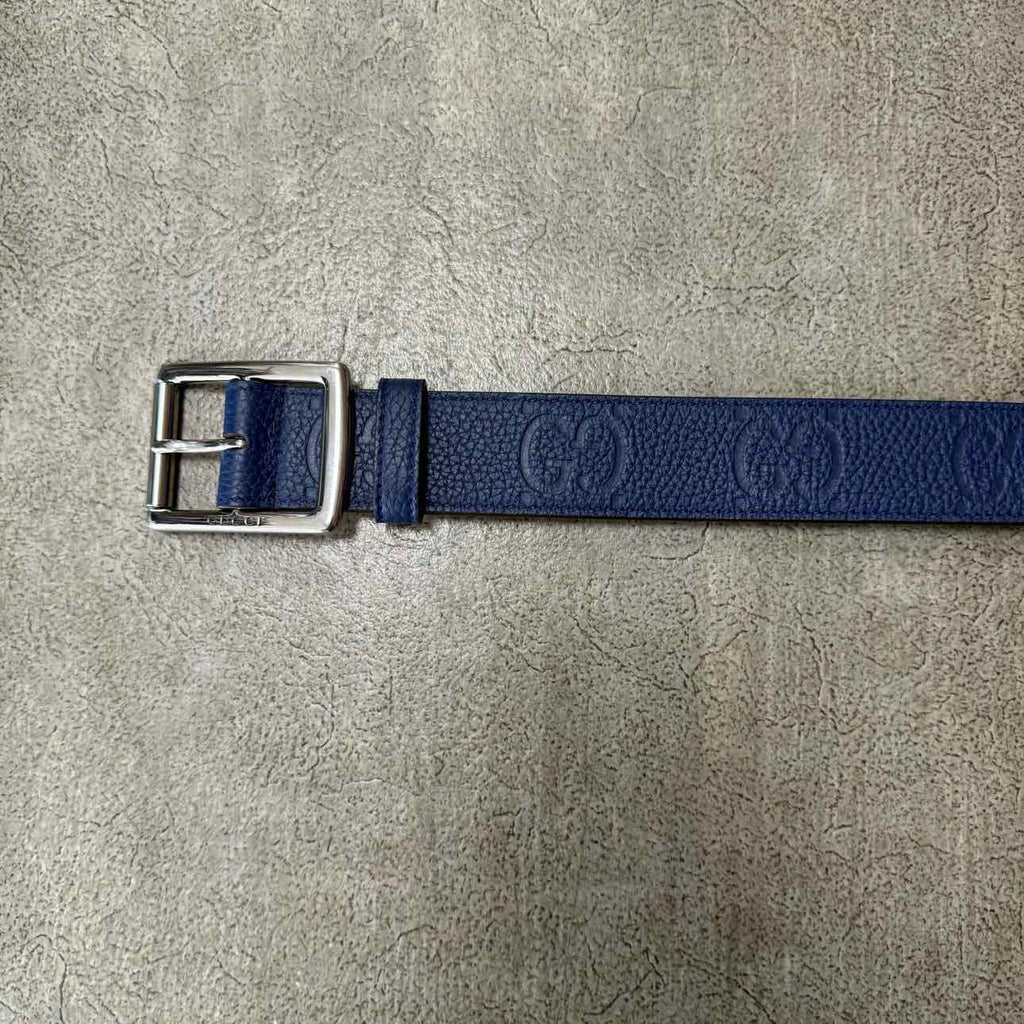 Gucci Belt "GG MONOGRAM" New Navy Size 40