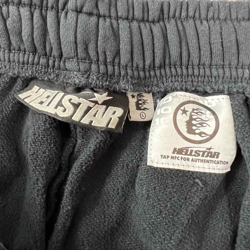 Hellstar Shorts "FLAME" Black White New Size L