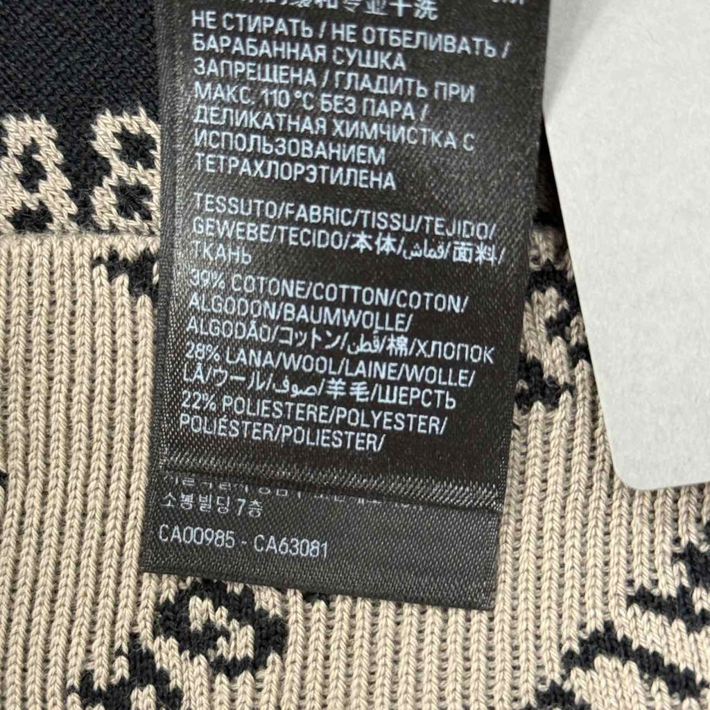 Balenciaga Knit Crewneck "MINI ALLOVER LOGO" Beige New Size L