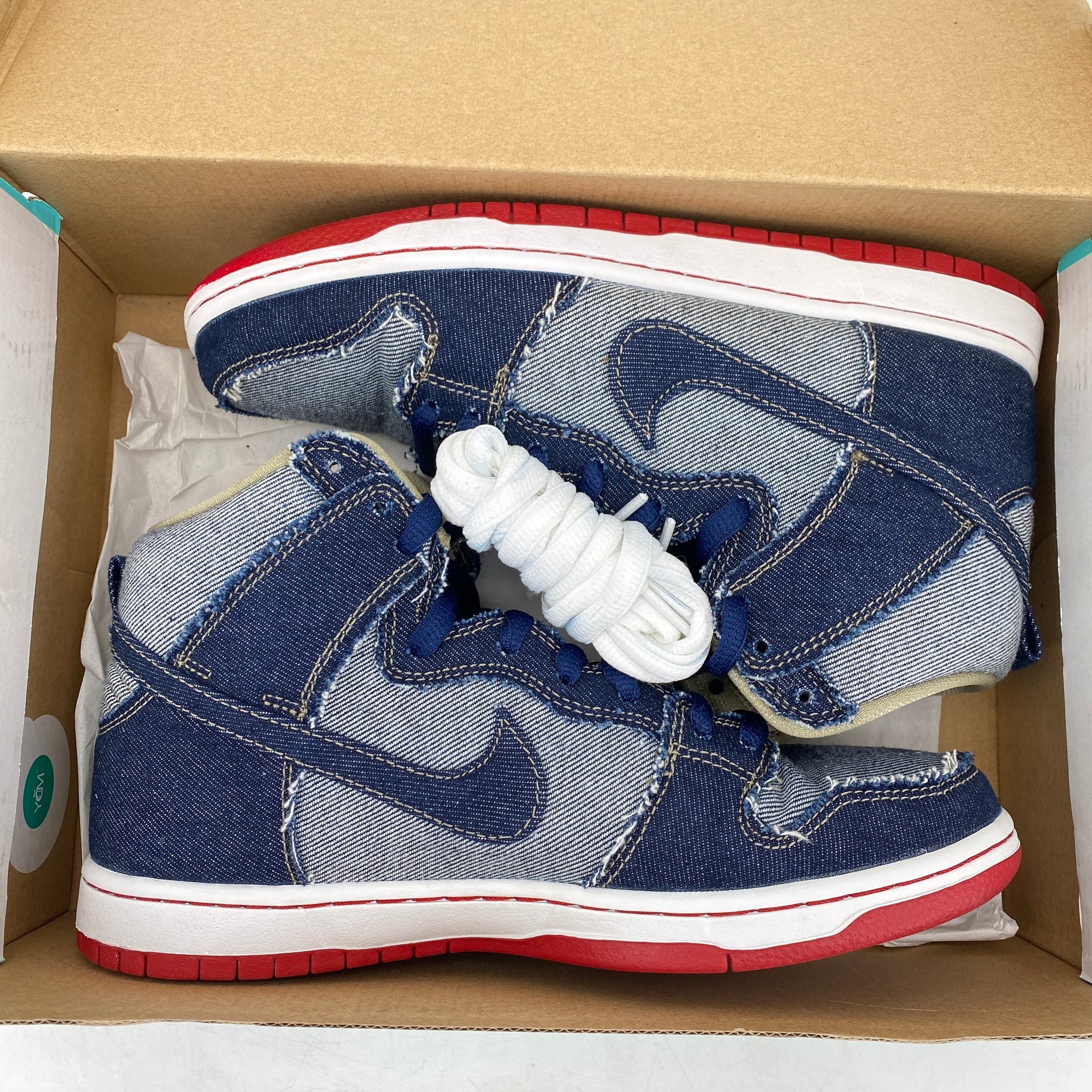 Nike SB Dunk High &quot;Reese Forbes Denim&quot; 2017 Used Size 8.5