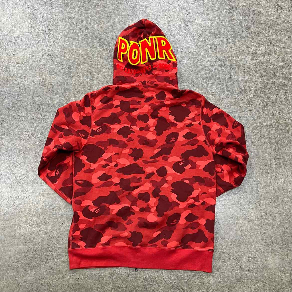 Bape Zip Up "PONR" Red Used Size 2XL