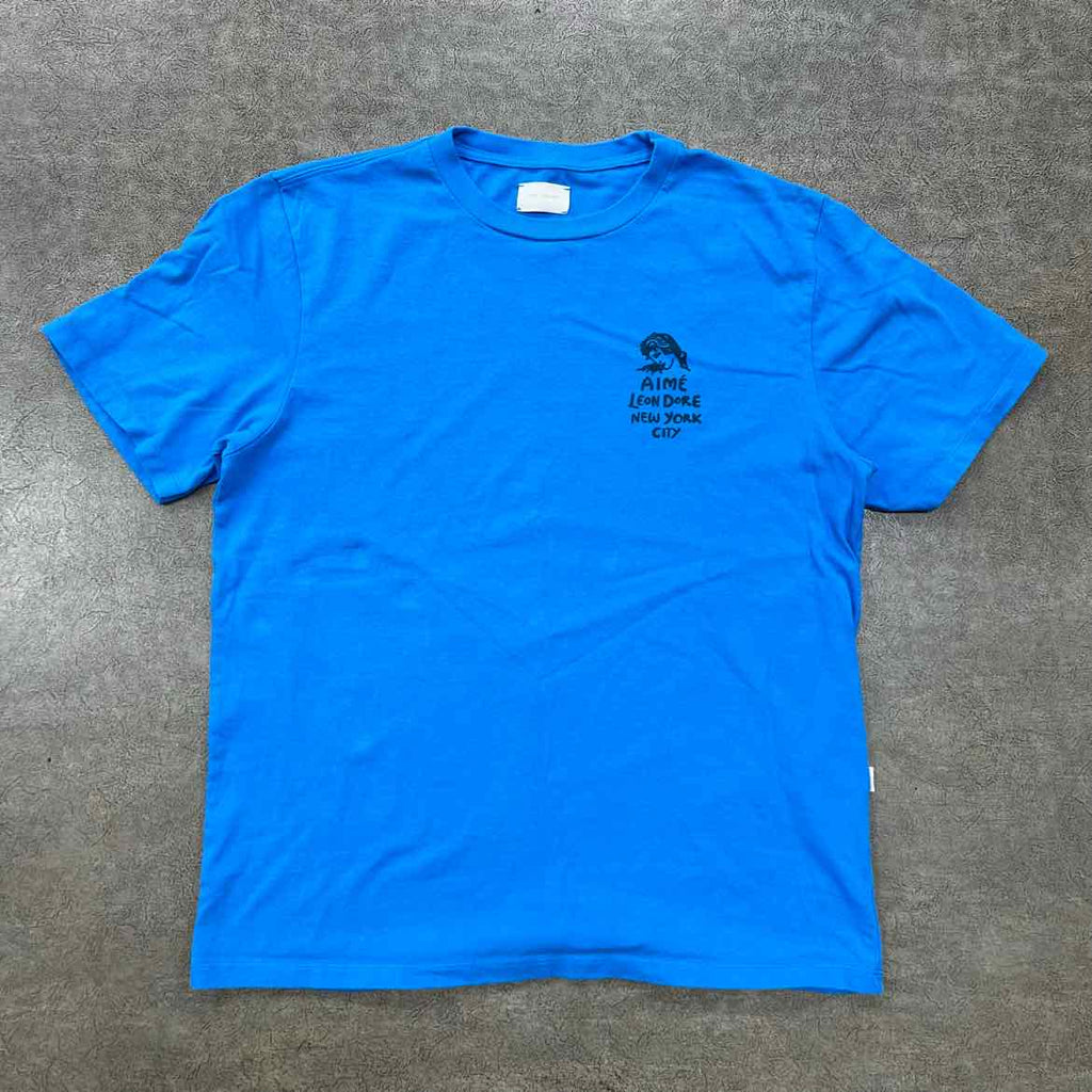 Aime Leon Dore T-Shirt "NEW YORK" Blue Used Size L