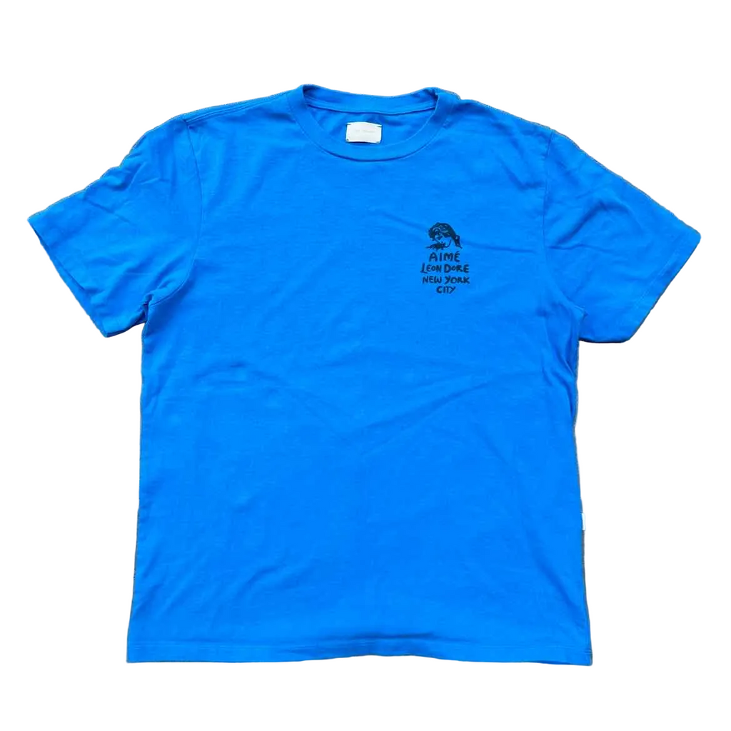 Aime Leon Dore T-Shirt "NEW YORK" Blue Used Size L