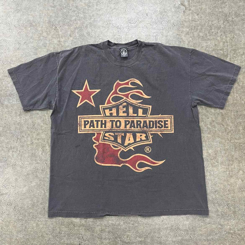 Hellstar T-Shirt "PATH TO PARADISE" Green Used Size 2XL