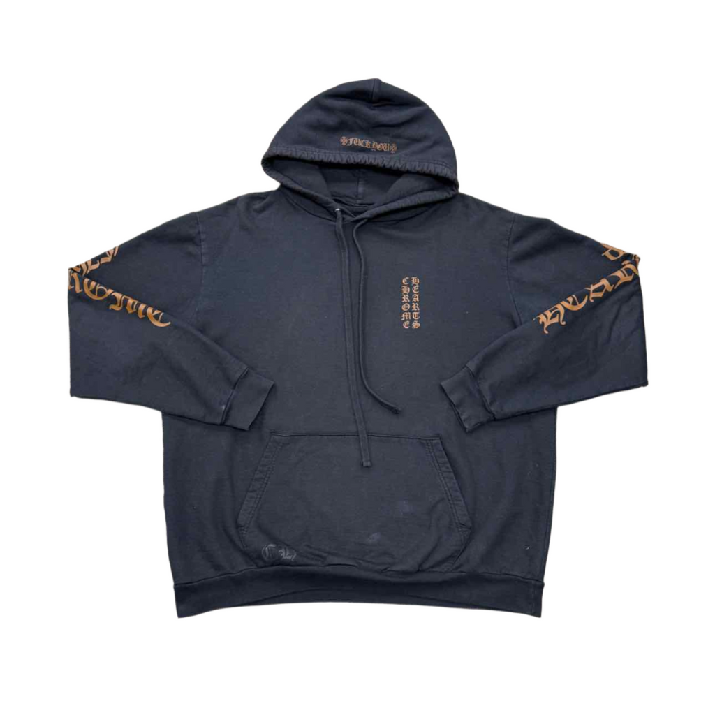 Chrome Hearts Hoodie "VERTICAL LOGO" Brown Used Size XL