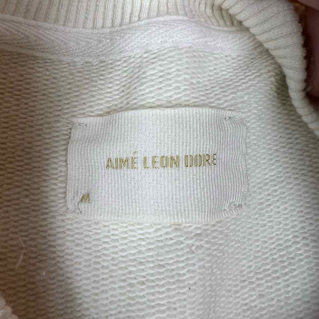Aime Leon Dore Crewneck Sweater "WORLDSBOROUGH" Cream Used Size M
