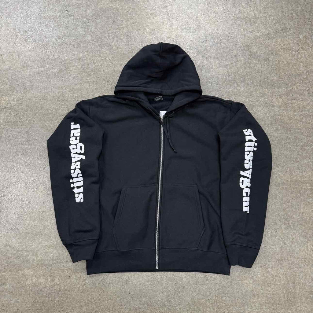 Stussy Zip Up "GEAR ZIP" Black New Size 2XL