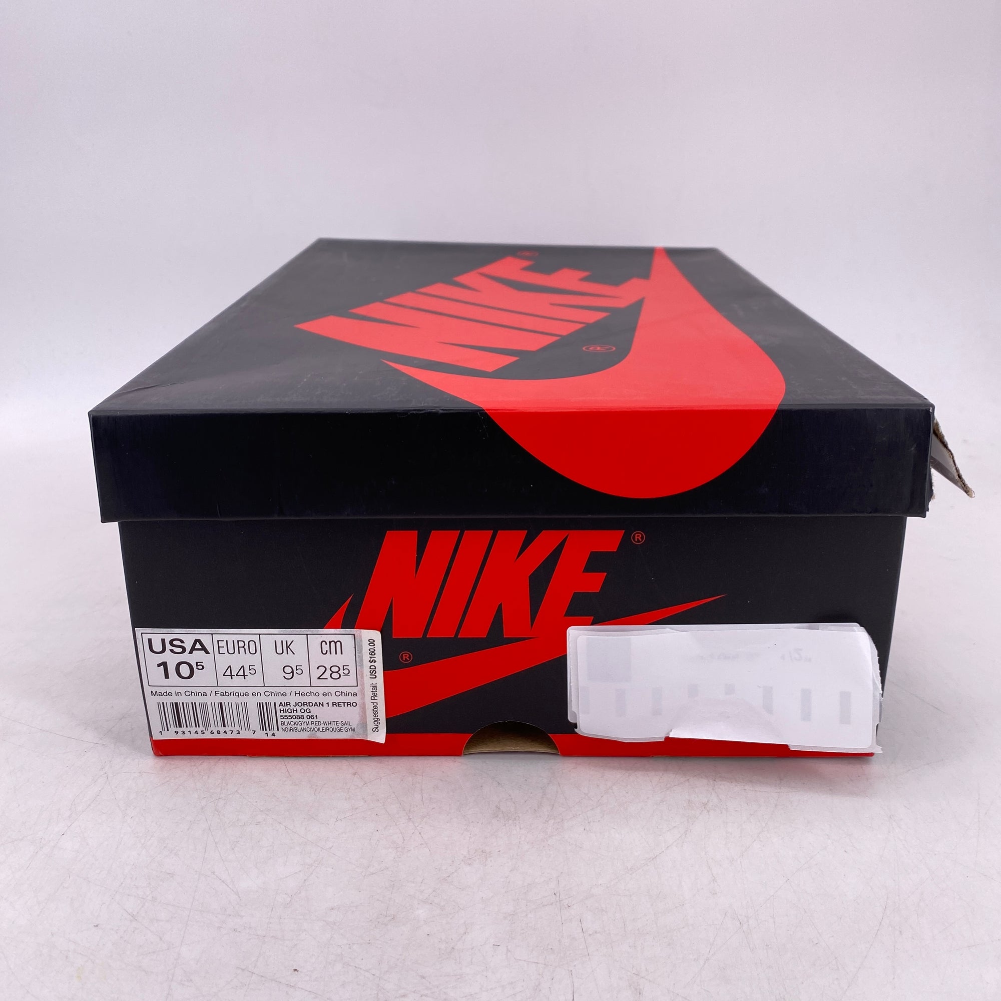 Air Jordan 1 Retro High OG &quot;Black Gym Red&quot; 2019 New Size 10.5