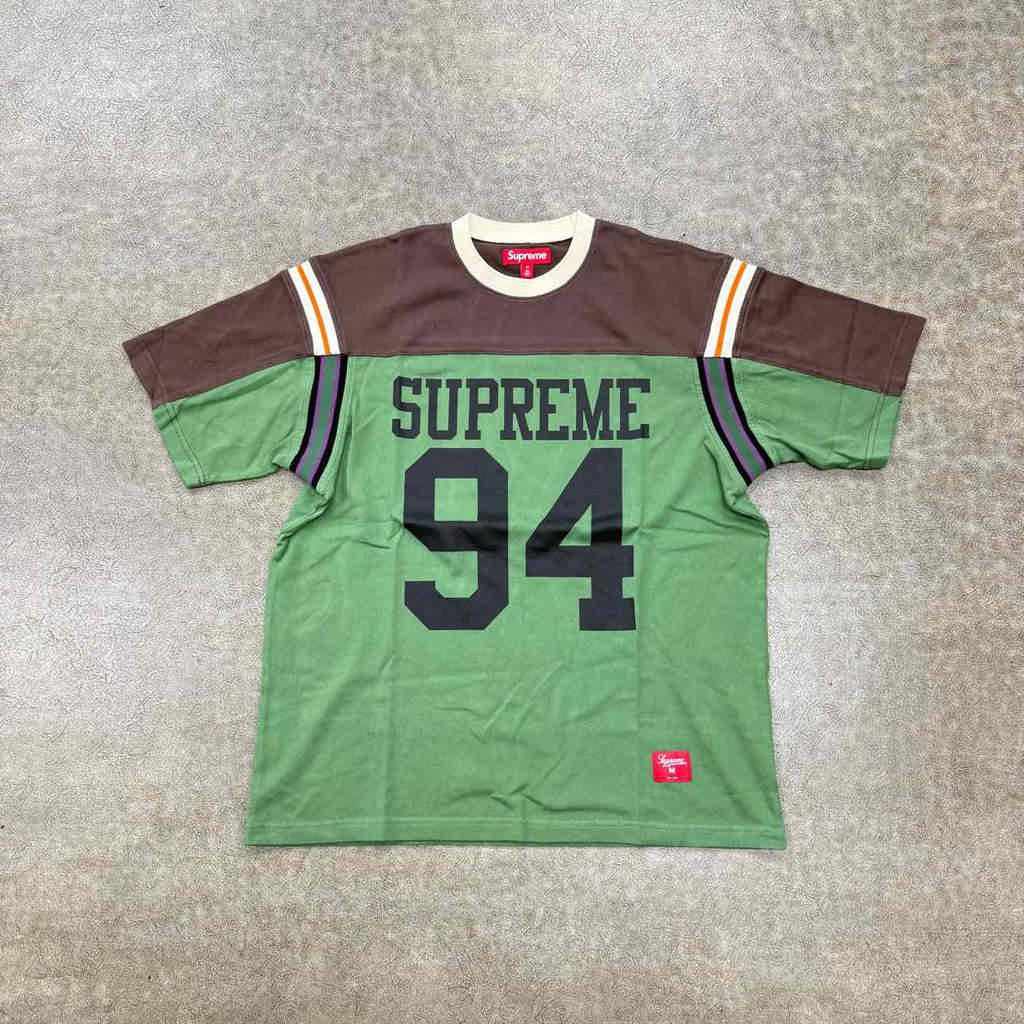Supreme T-Shirt "SPLIT FOOTBALL" Green New Size M