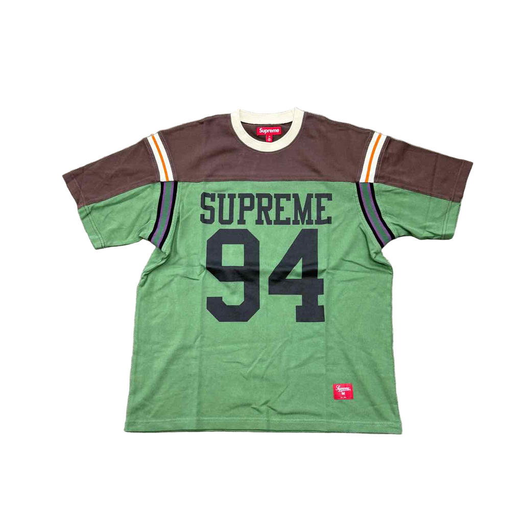 Supreme T-Shirt "SPLIT FOOTBALL" Green New Size M