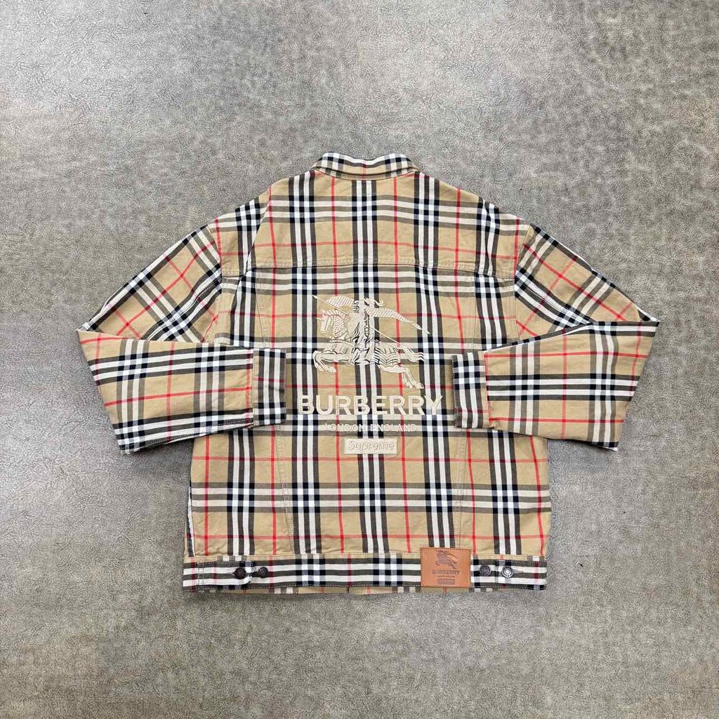 Supreme Jacket "BURBERRY DENIM" Beige Used Size L