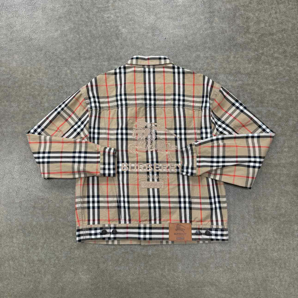 Supreme Jacket "BURBERRY DENIM" Beige New Size S