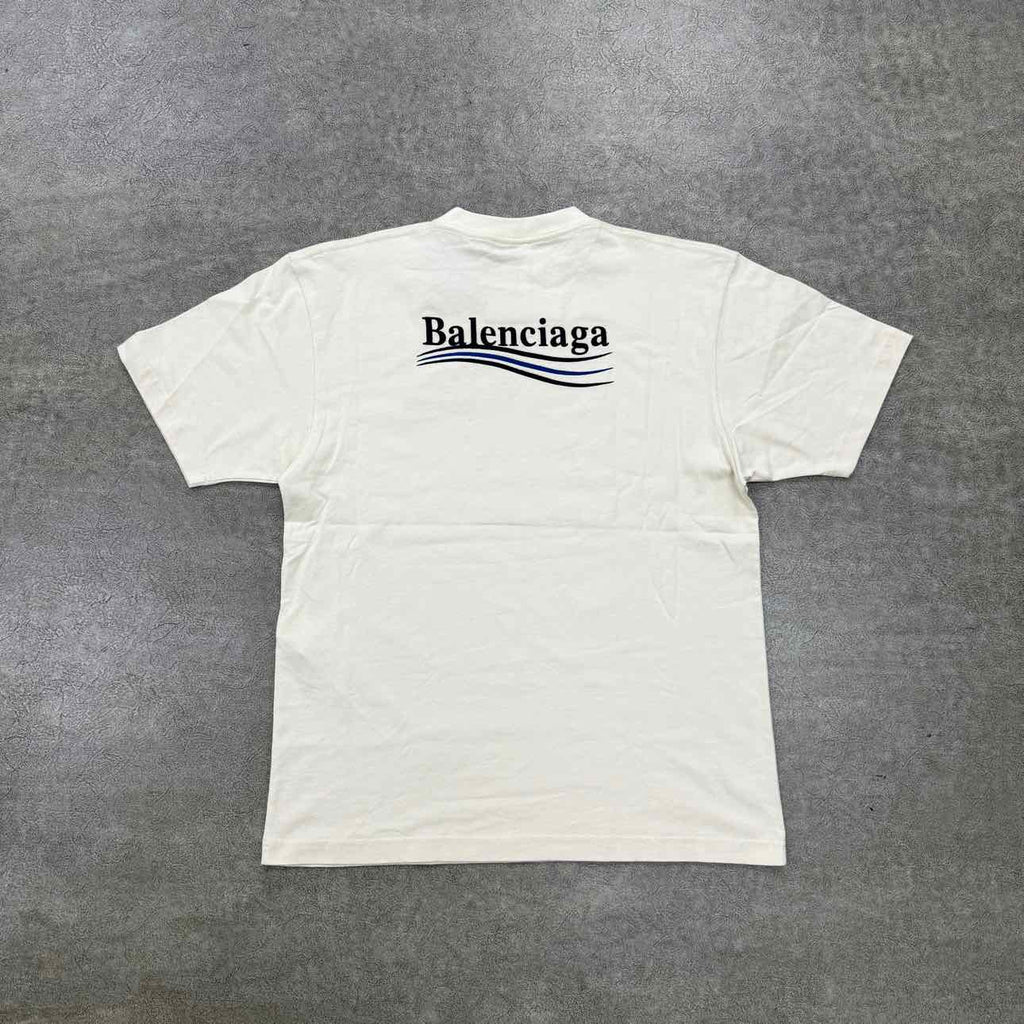 Balenciaga T-Shirt "CAMPAIGN" Cream New Size XS