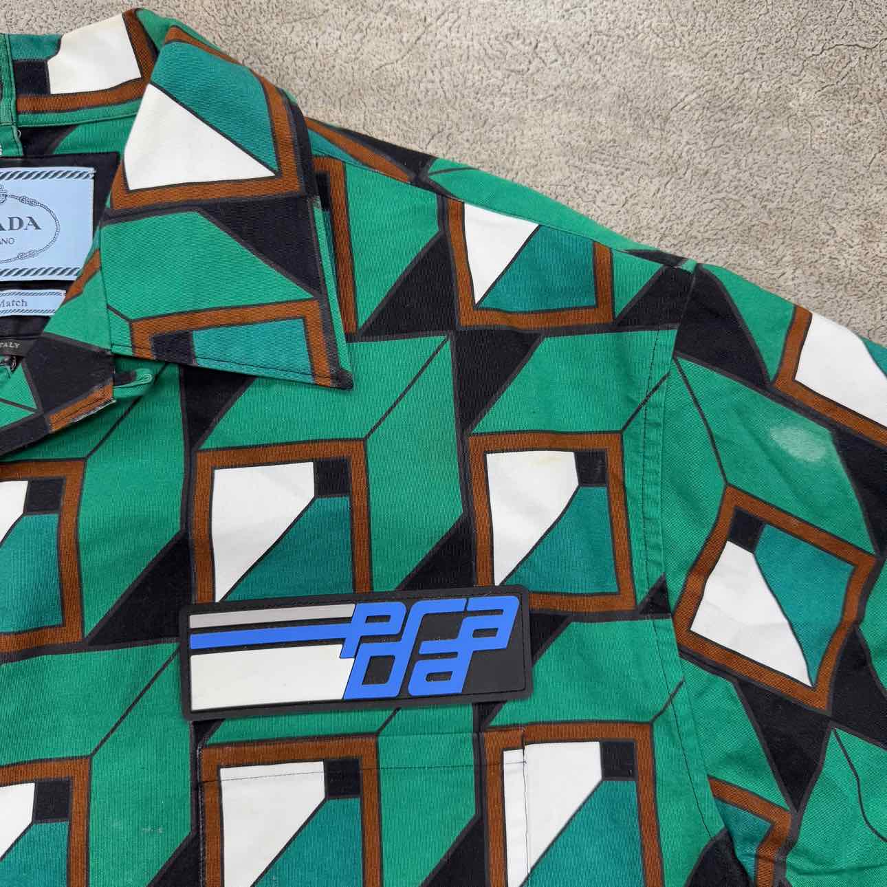 Prada Button Up &quot;SPLIT&quot; Green Used Size XL