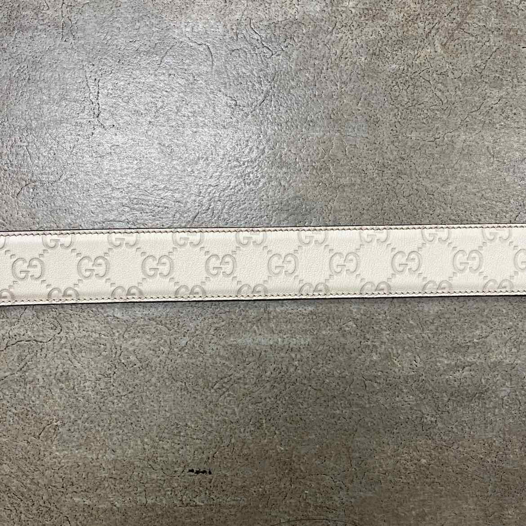 Gucci Belt "INTERLOCKING G" Used Beige Size 32 (W)