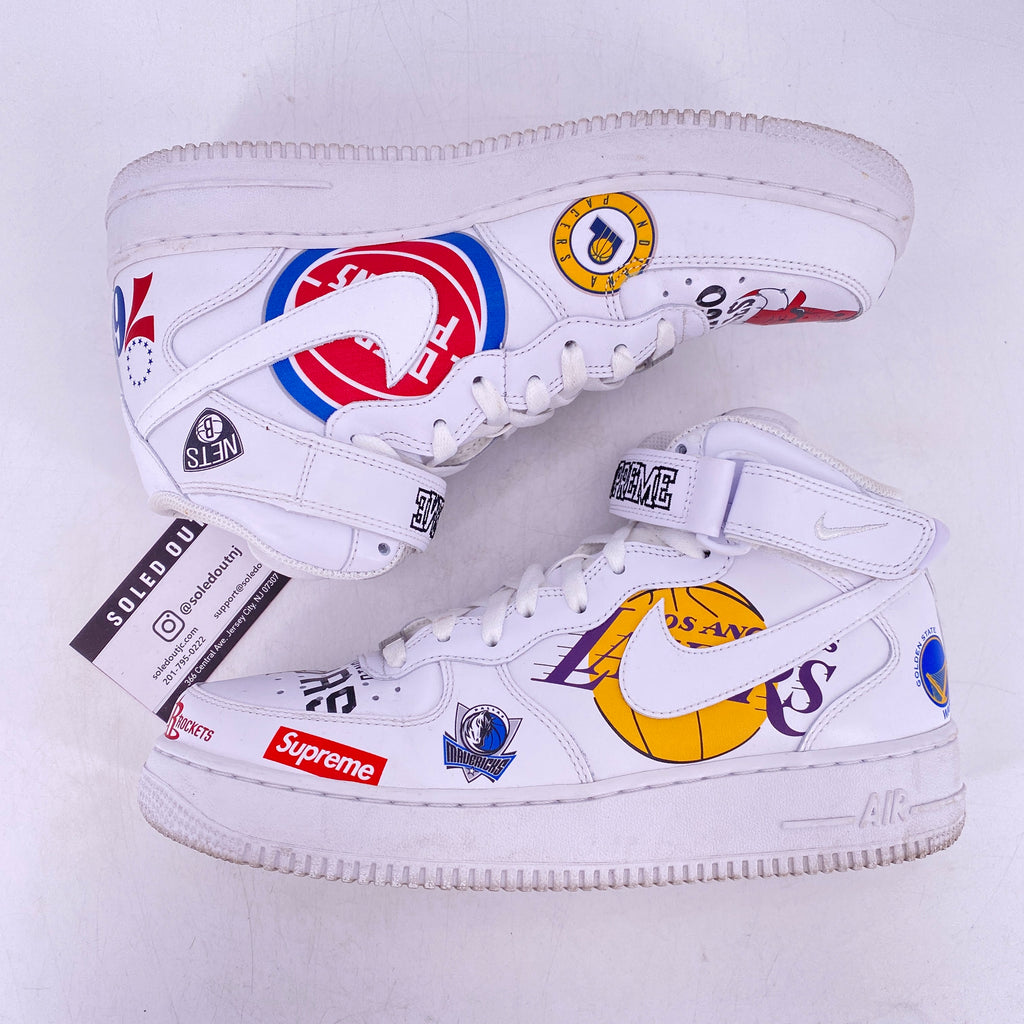 Nike Air Force 1 Mid "Supreme Nba White" 2018 Used Size 9