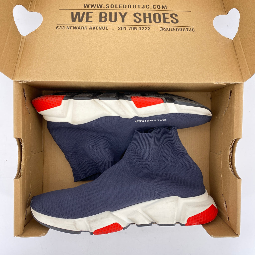 Balenciaga Speed Trainer "Steel Grey Red"  Used Size 10