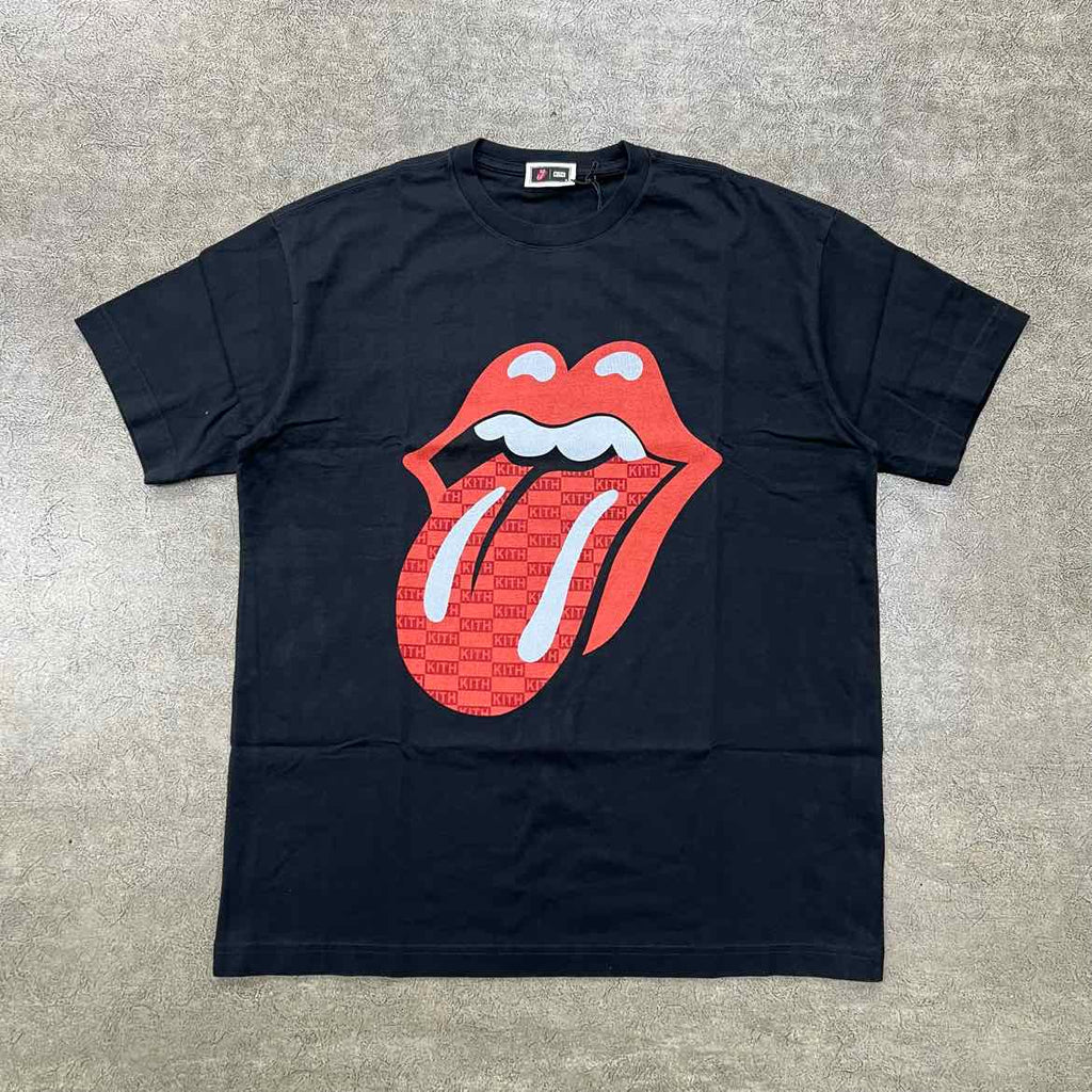 Kith T-Shirt "ROLLING STONES MONOGRAM" Black New Size M