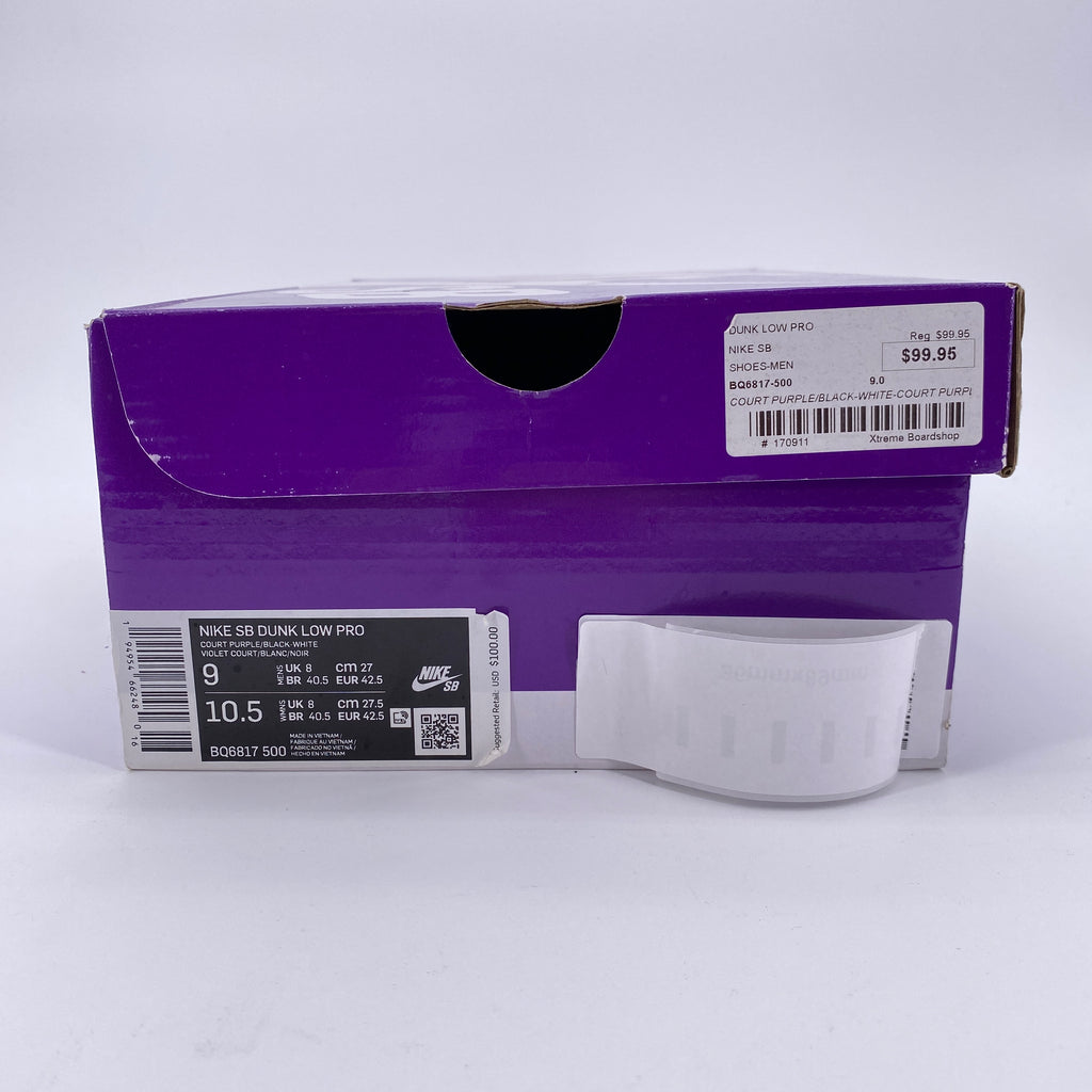 Nike SB Dunk Low Pro "Court Purple" 2021 New Size 9
