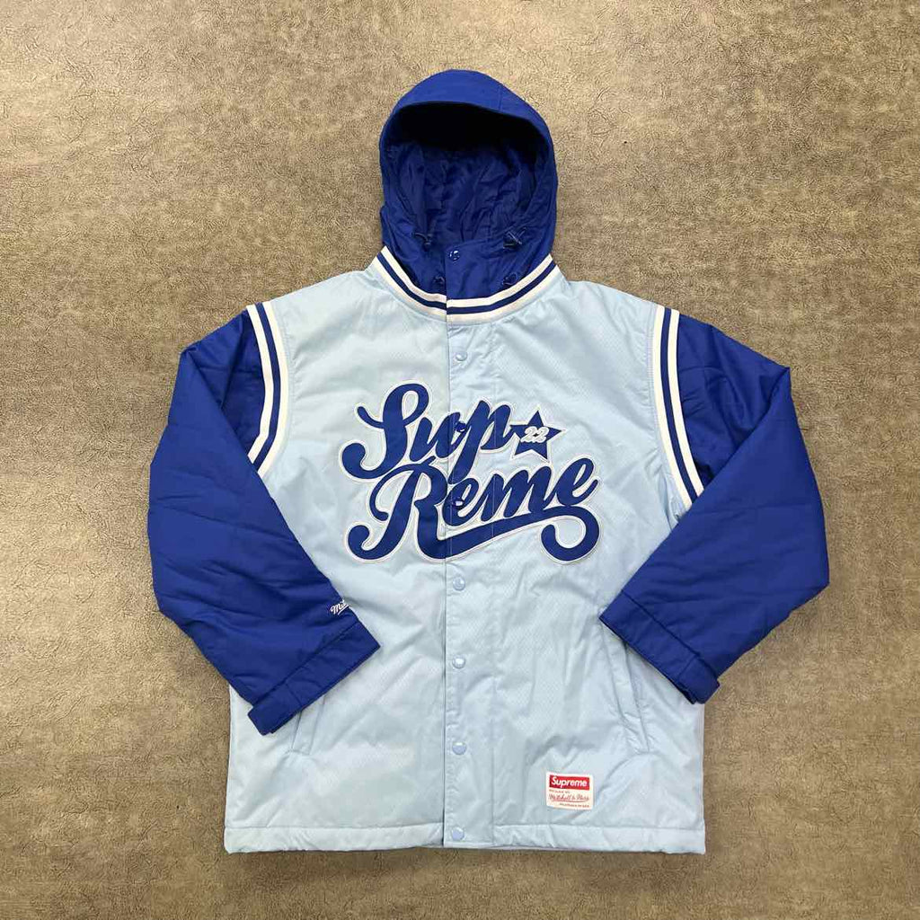 Supreme Jacket "MITCHELL & NESS QUILTED" Blue Used Size S