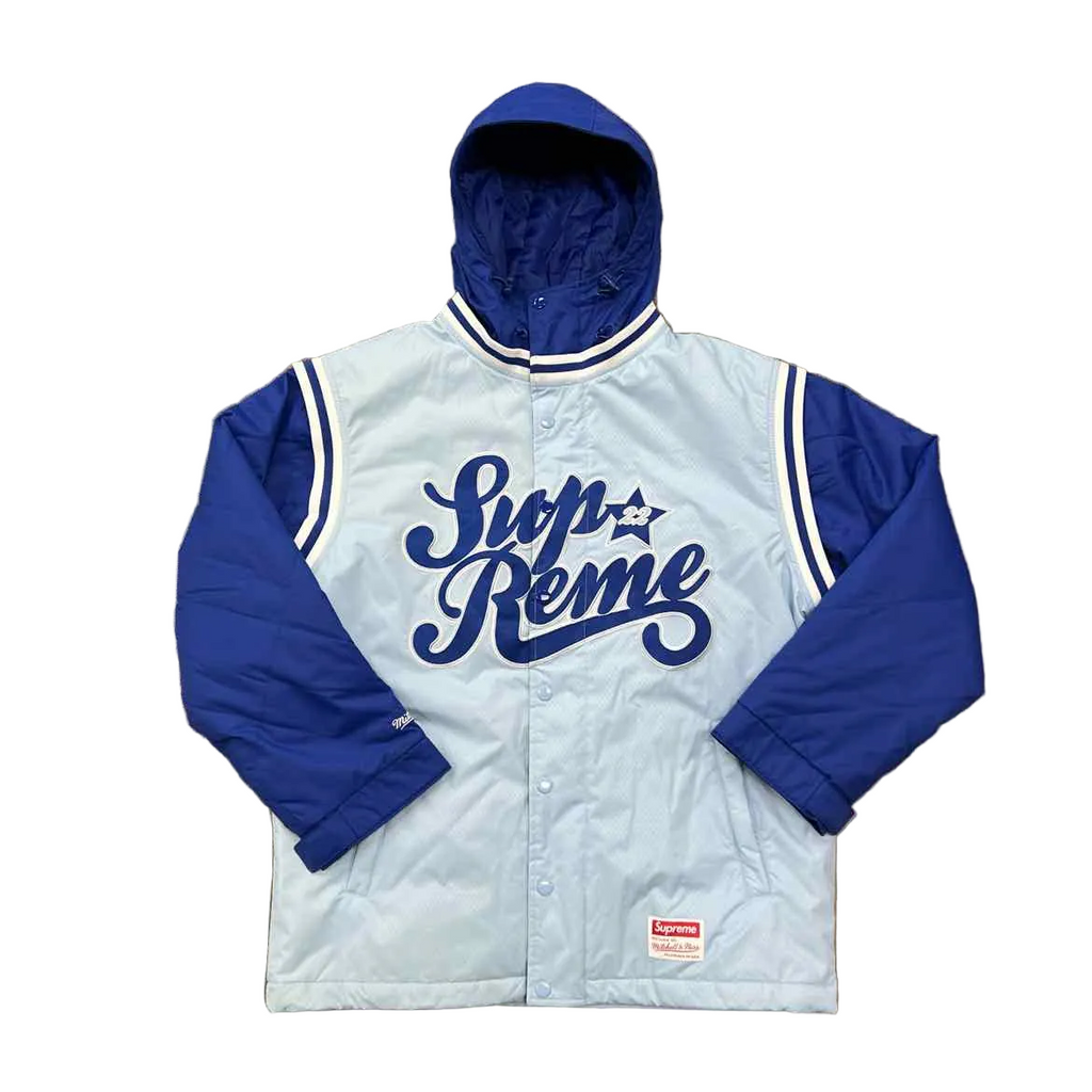 Supreme Jacket "MITCHELL & NESS QUILTED" Blue Used Size S