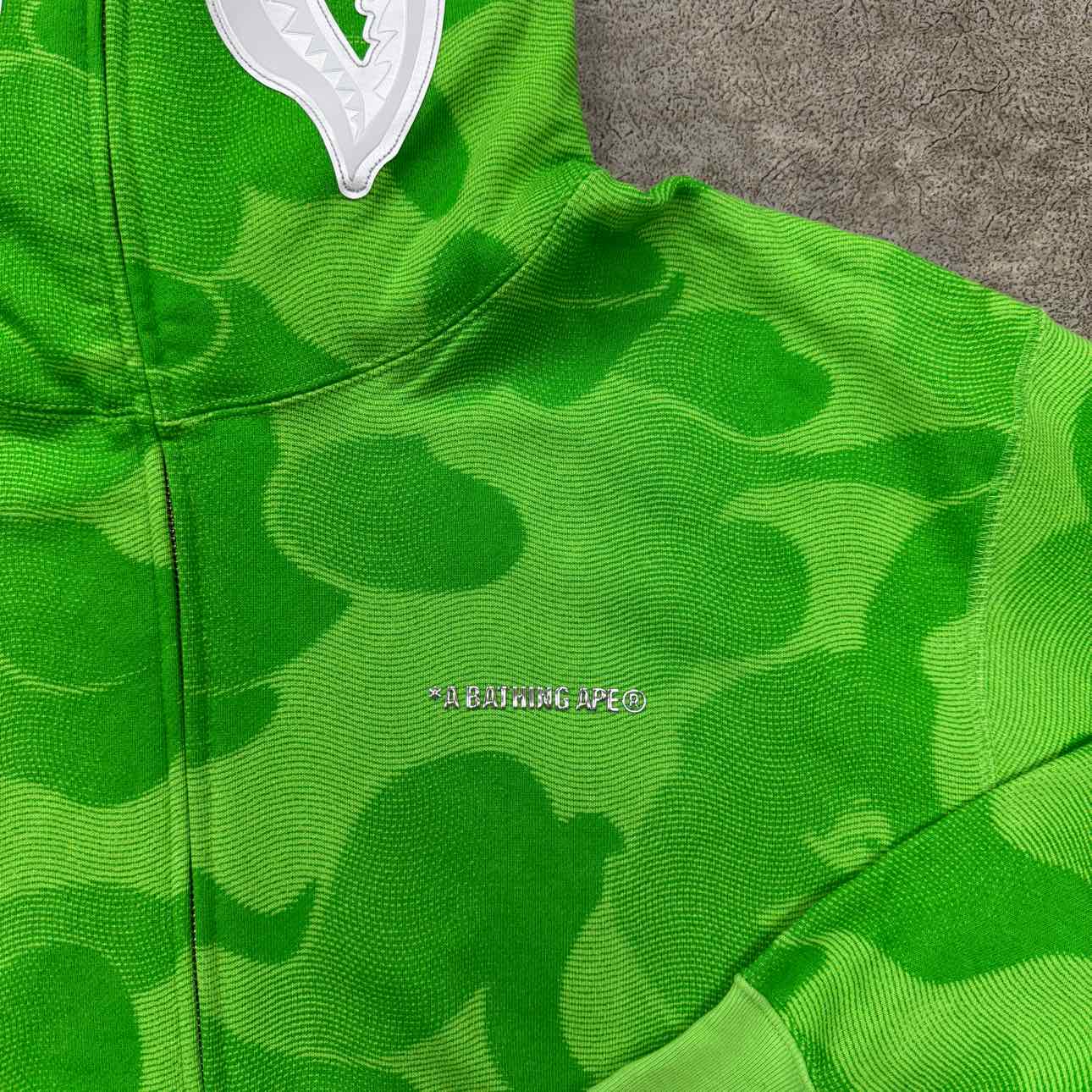 Bape Zip Up &quot;INK CAMO SHARK&quot; Green New Size L