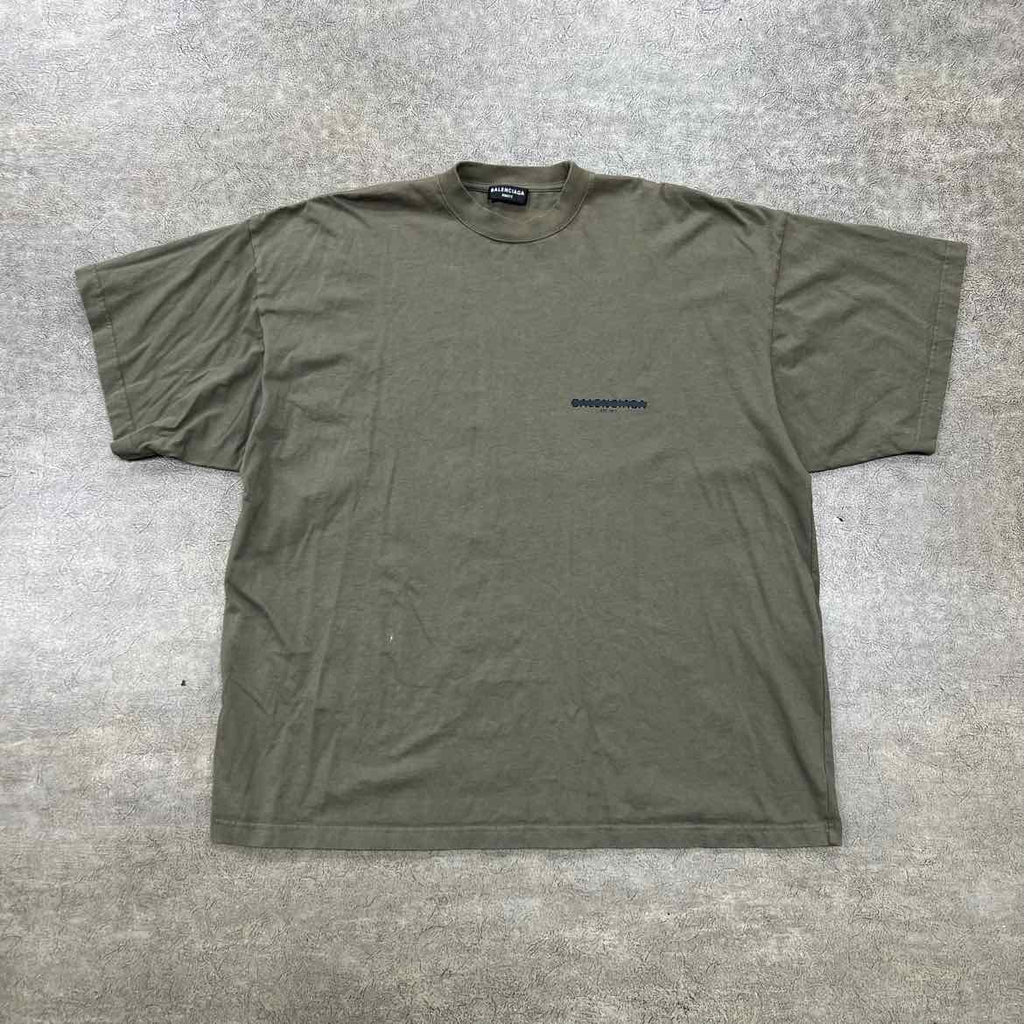 Balenciaga T-Shirt "STRIKE 1917" Olive Used Size 3