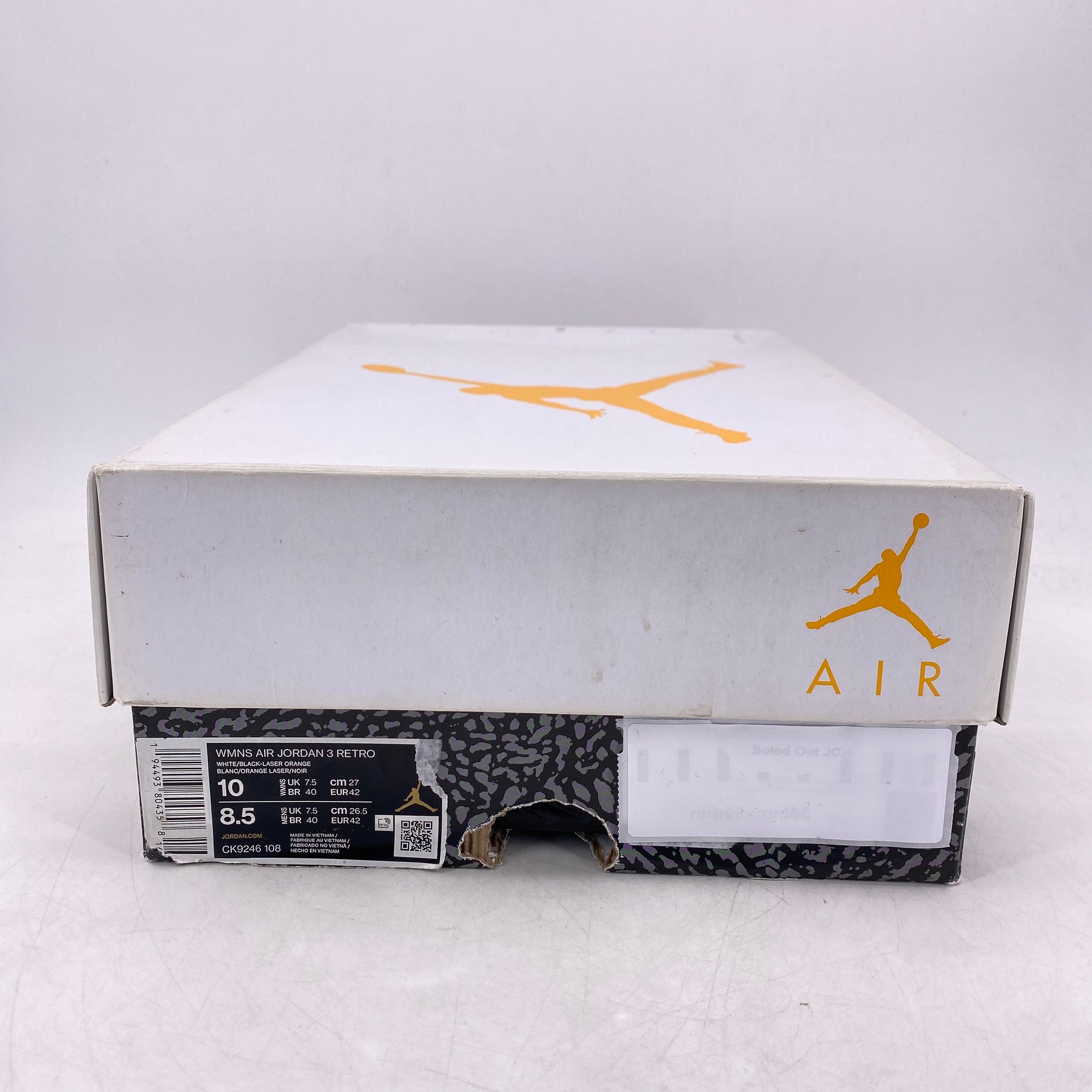 Air Jordan (W) 3 Retro &quot;Laser Orange&quot; 2020 Used Size 10W