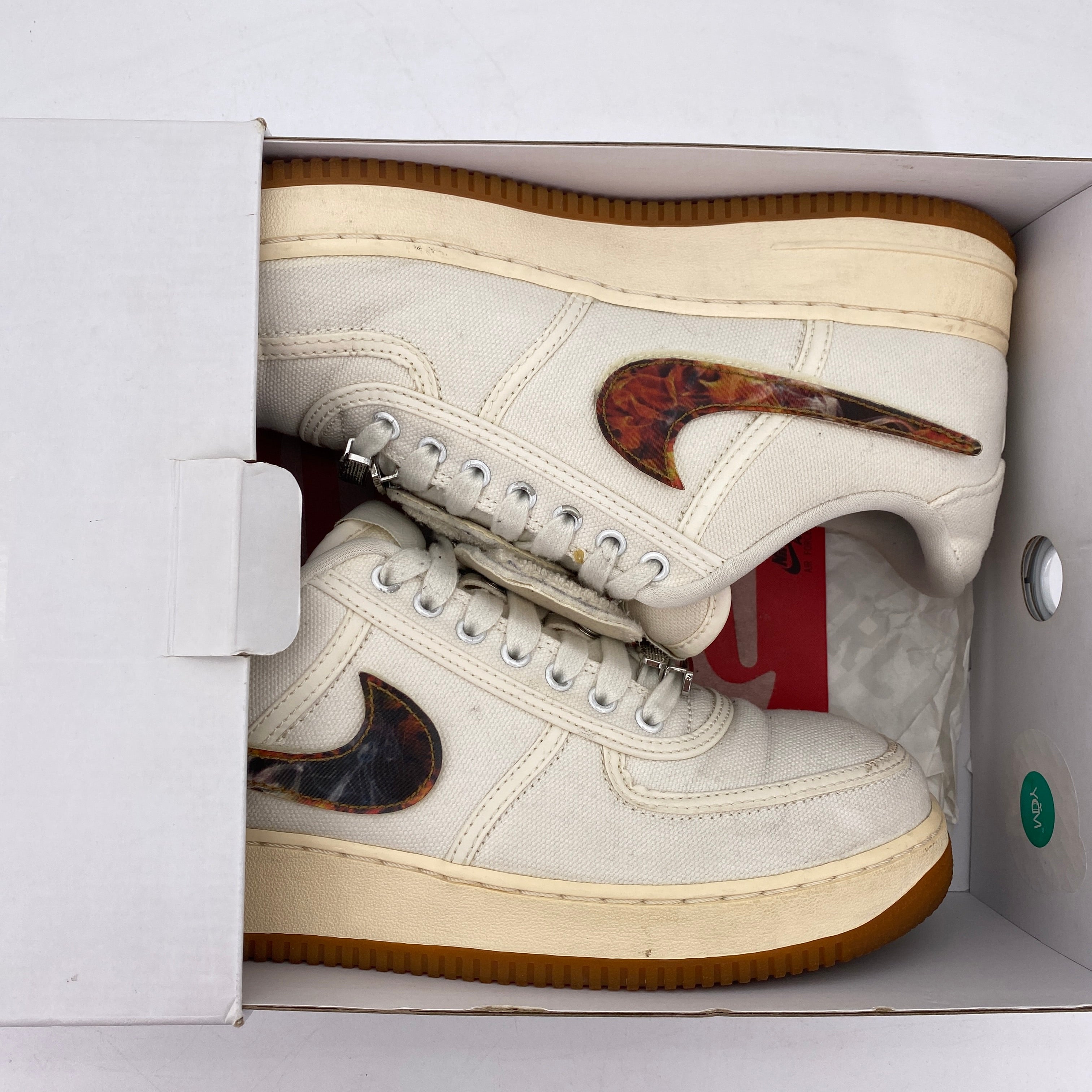 Nike Air Force 1 Low &quot;Travis Scott Sail&quot; 2018 Used Size 9.5