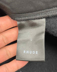 Rhude Half Zip Pullover "LOGO PATCH" Black Used Size L