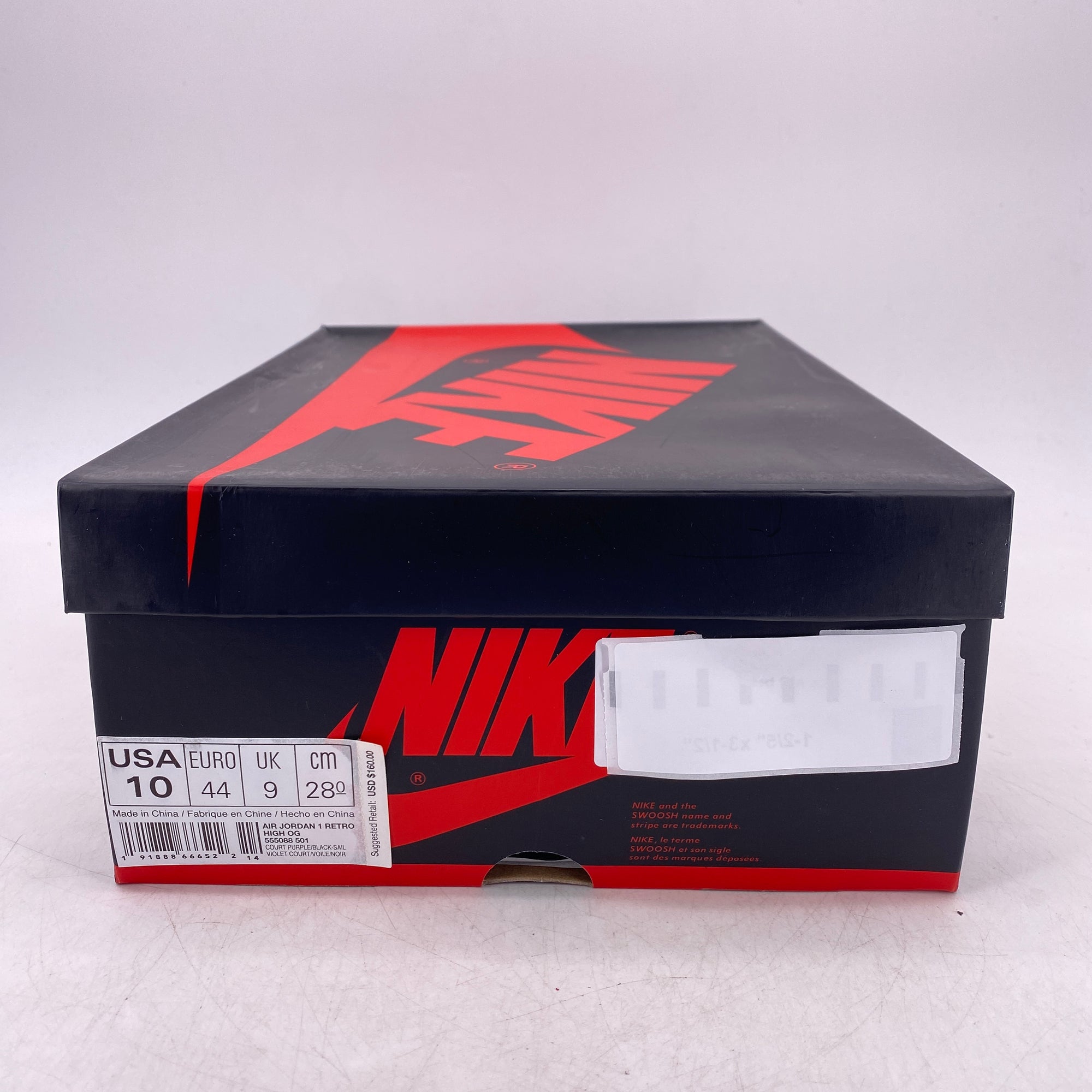 Air Jordan 1 Retro High OG &quot;Court Purple&quot; 2018 New Size 10