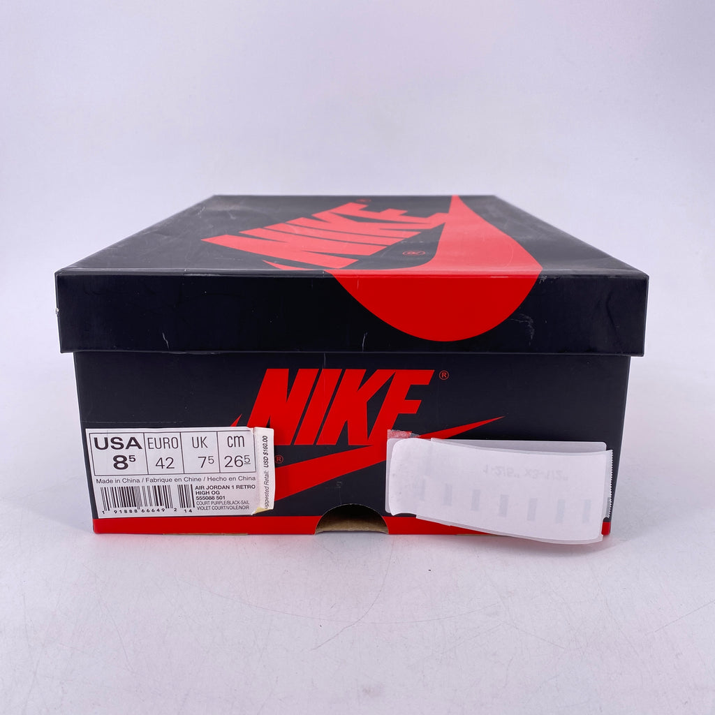 Air Jordan 1 Retro High OG "Court Purple" 2018 Used Size 8.5