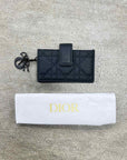 Dior Card Holder "LADY 5-GUSSET" Used Black