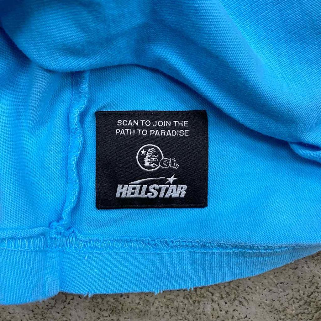 Hellstar T-Shirt "BOX LOGO" Blue New Size M