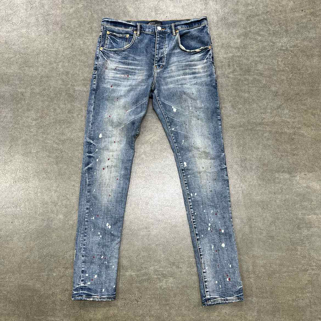Purple Jeans "PAINT SPLATTER" Blue Used Size 34
