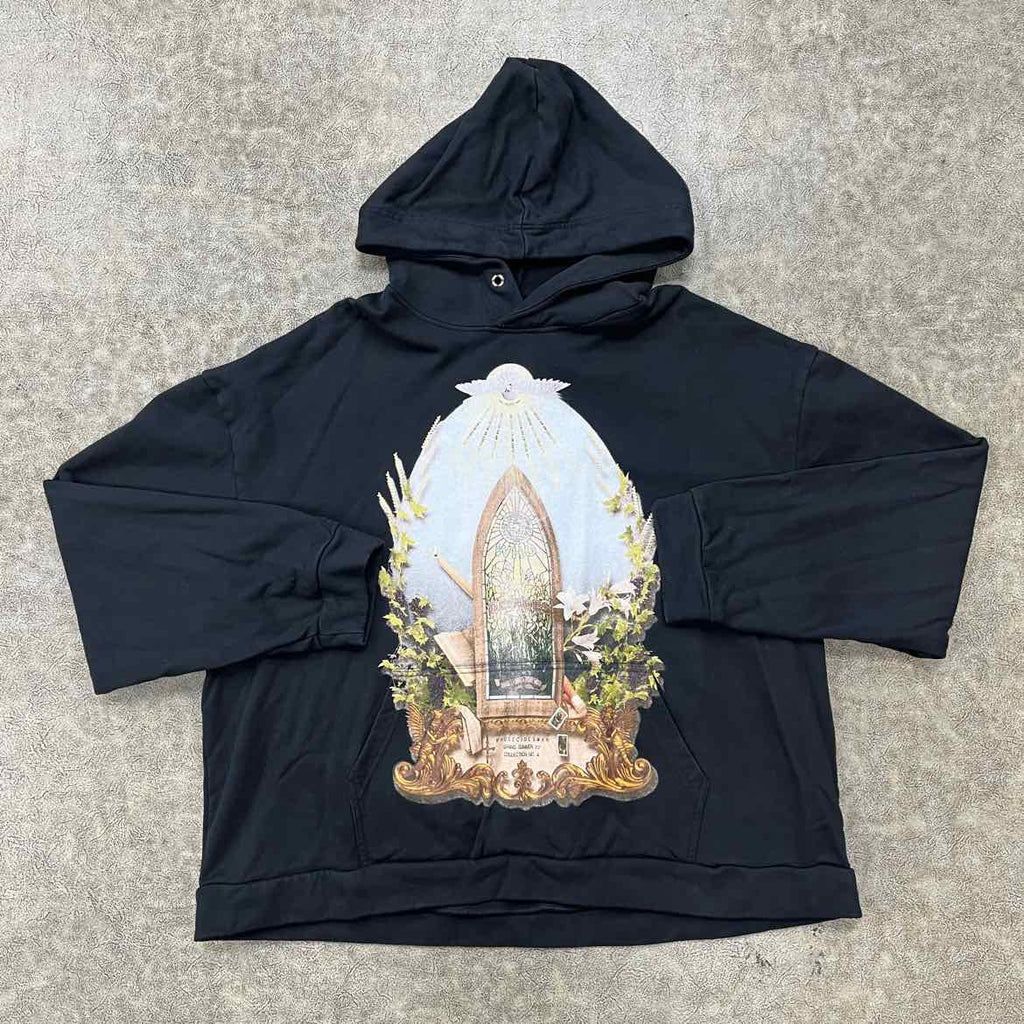 WHO DECIDES WAR Hoodie "CATHEDRAL" Black Used Size 2XL