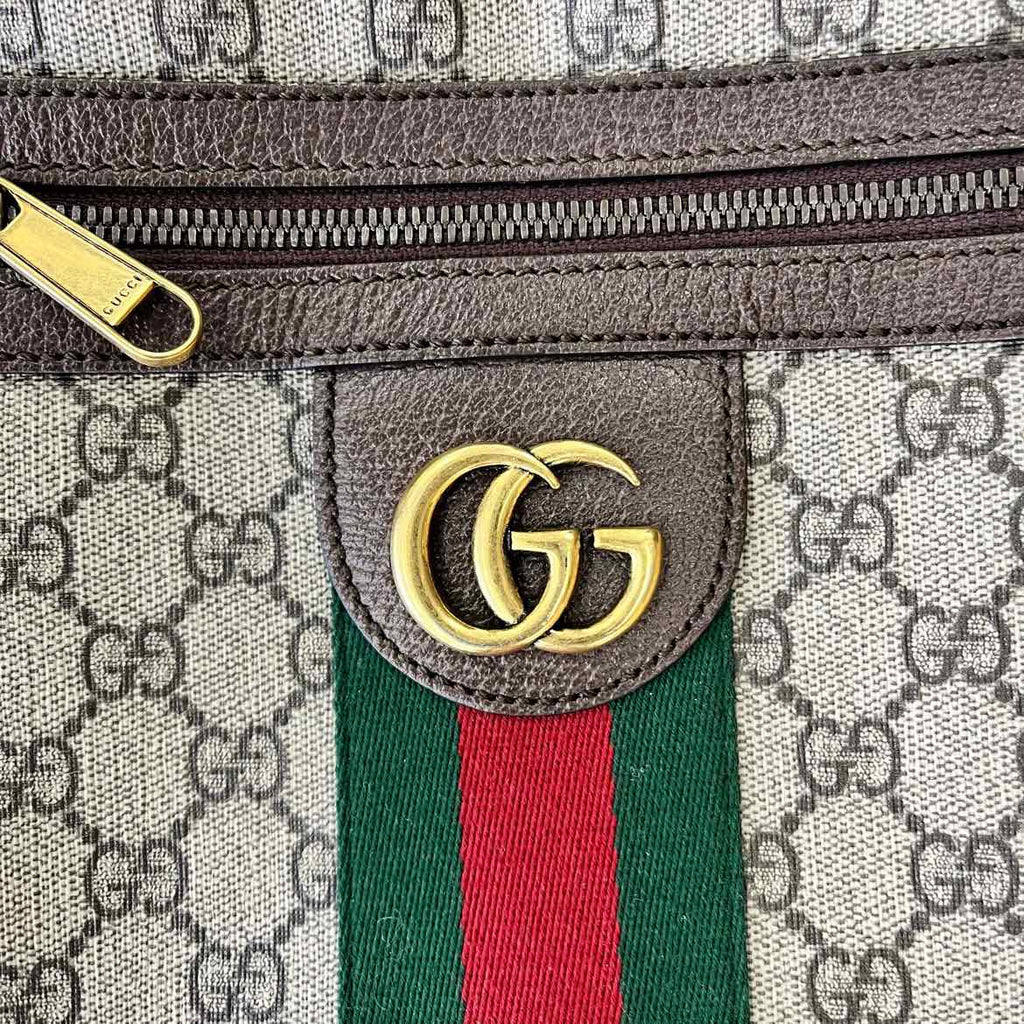Gucci Messenger Bag "OPHIDIA GG SUPREME" Used Beige Size OS