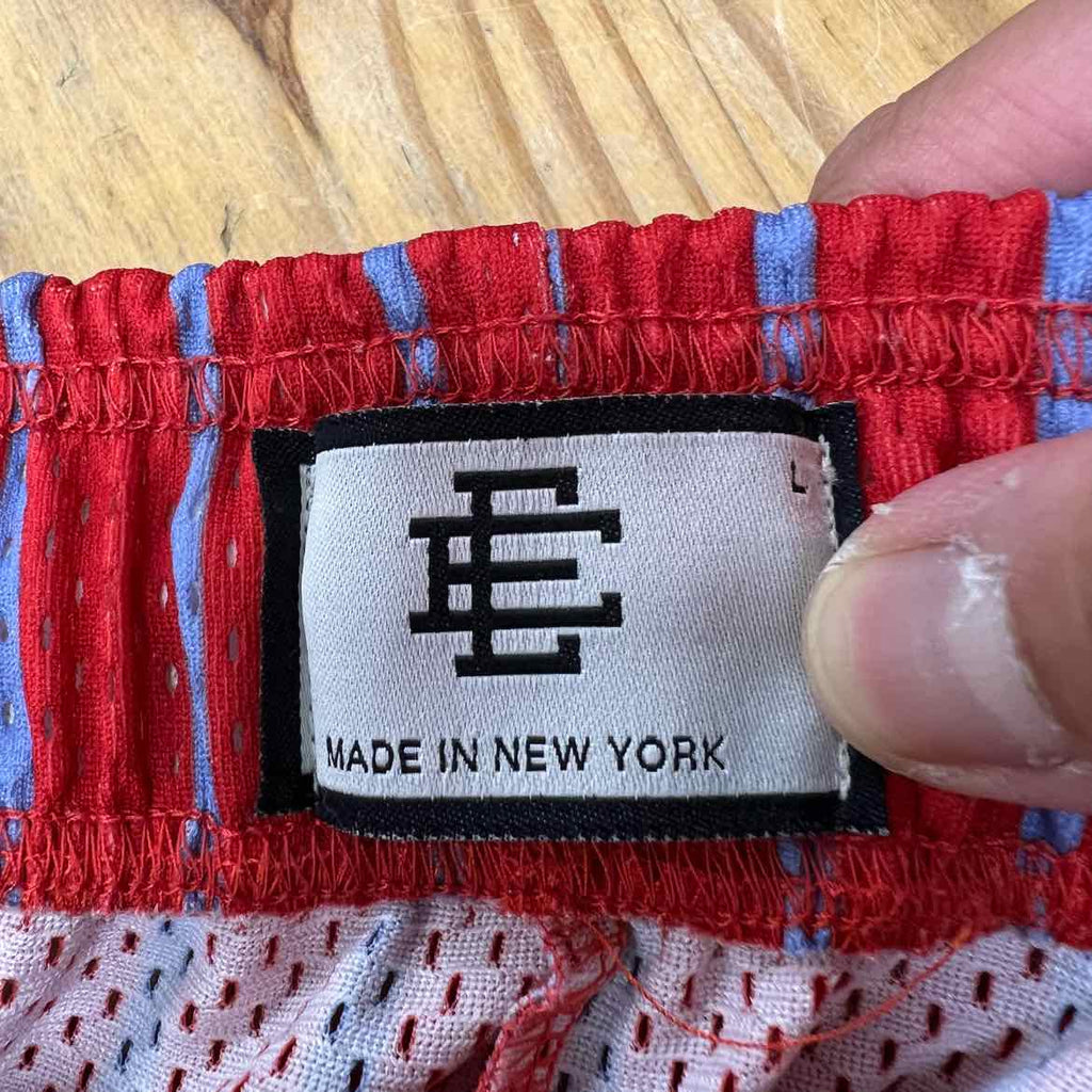 Eric Emanuel Mesh Shorts "PINSTRIPE" Red Used Size L