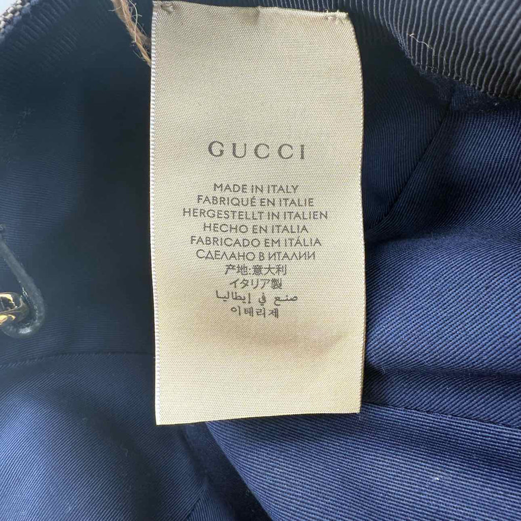 Gucci Strapback "MONOGRAM" Used Blue Size S